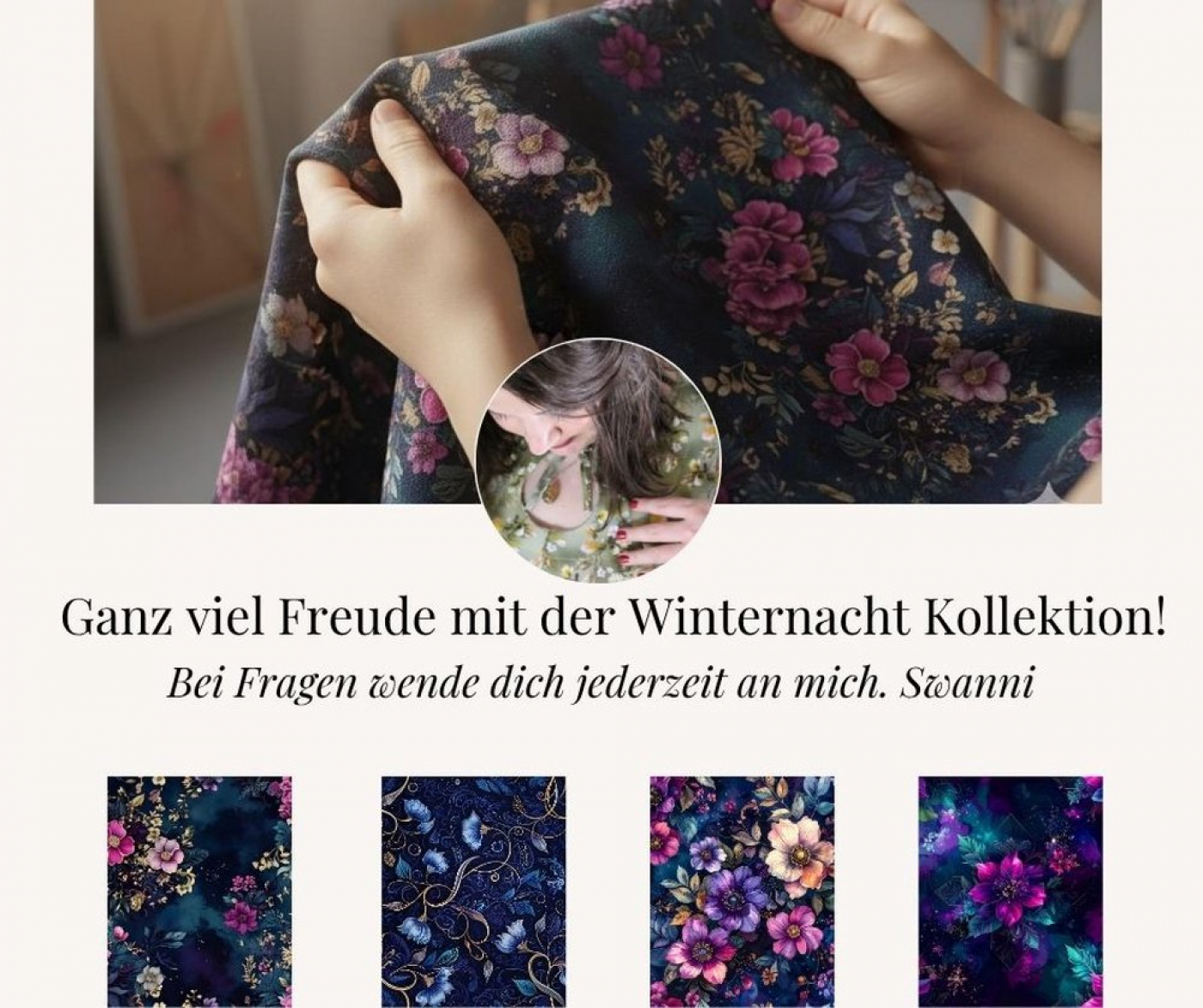 "Winternacht Kollektion": Tiefe Finsternis I Modal French Terry I mit Überbreite